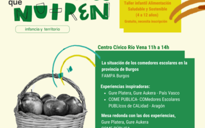 Próximo encuentro presencial en Burgos. Experiencias inspiradoras en torno a los comedores escolares